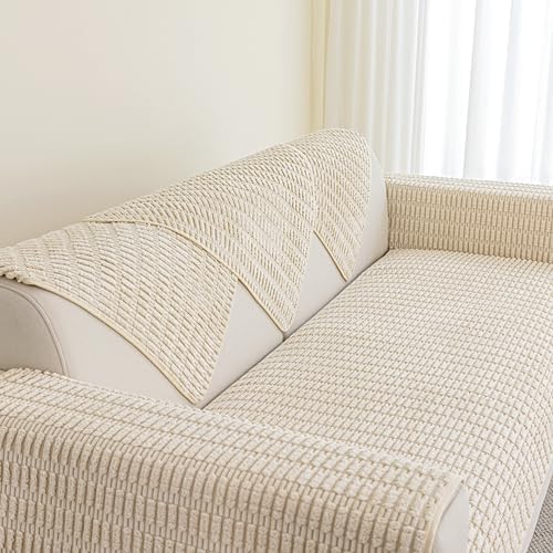 Muamar Dog Bed Cover Sofa Protector 30x70 inch Cream White