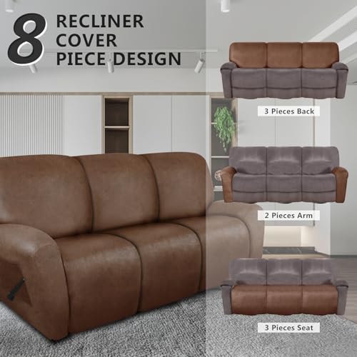 Molasofa Recliner Sofa Covers - 8 Piece Stretch Washable Set