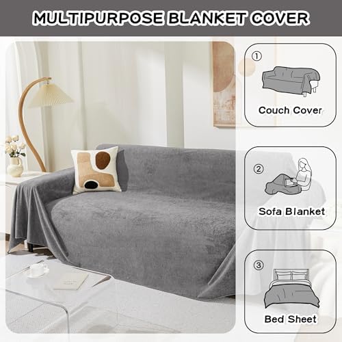 MEETSKY L Shape Sofa Slipcover for Pets 91x134 Grey