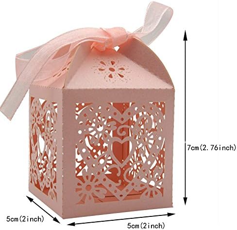 KPOSIYA 100 Pack Love Heart Decorative Gift Boxes with Ribbons