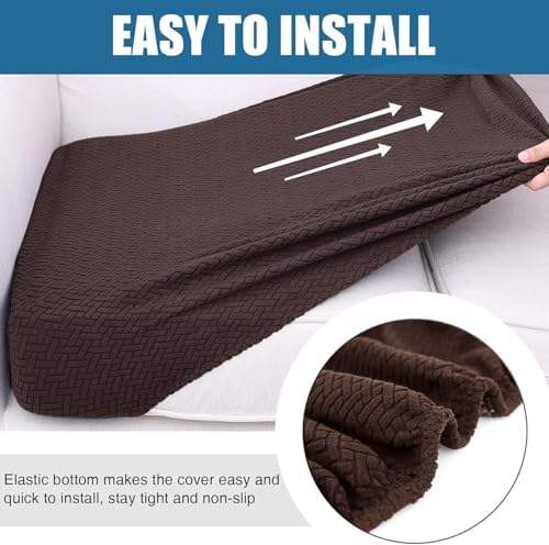 Smiry Waterproof Sofa Cushion Covers 3PC Chocolate 1