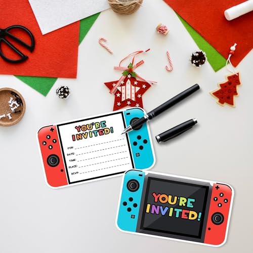 Video Gamer Birthday Party Invitations Set