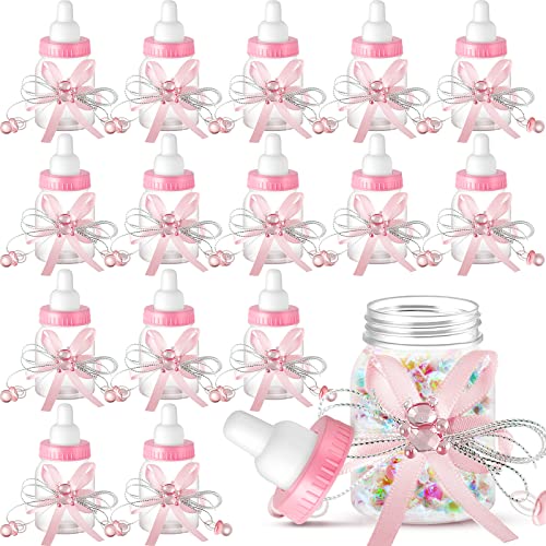 Nuenen 48 Pcs Baby Shower Candy Bottles with Bear and Ribbon