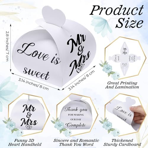 50 Pack Black Foil Wedding Candy Boxes