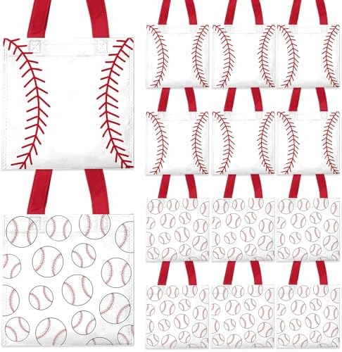 20Pcs Baseball Tote Bags for Snacks and Parties