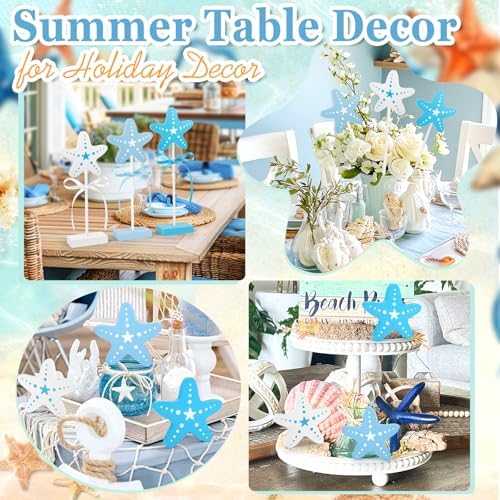 3 Pcs Summer Tiered Tray Decorations Set Starfish