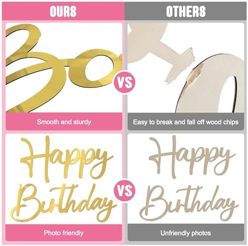Wokceer Gold Happy Birthday Sign for Backdrop Decorations