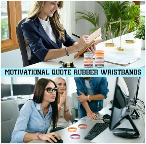 Poen 120 Pcs Motivational Silicone Bracelets Bulk