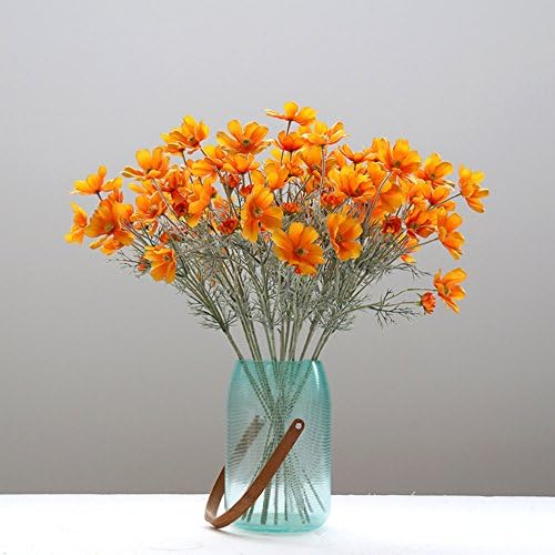 6 Pcs Artificial Calliopsis Flowers Warm Autumn Orange No Vase