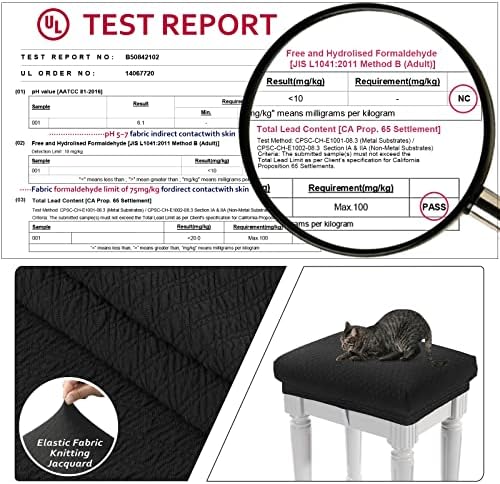 BUYUE Luxury Vanity Bench Stool Cover XS Black 1