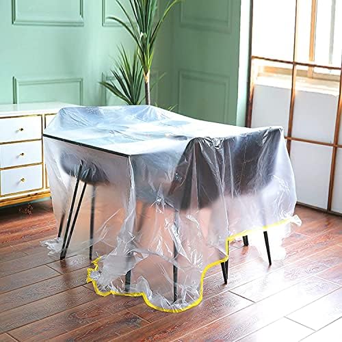 HERSENT 12ft Thick Plastic Sofa Cover for Moving Storage