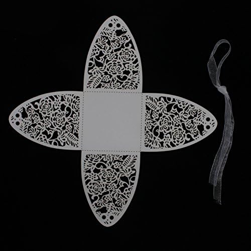 KPOSIYA 100 Laser Cut Rose Candy Boxes Wedding Favor