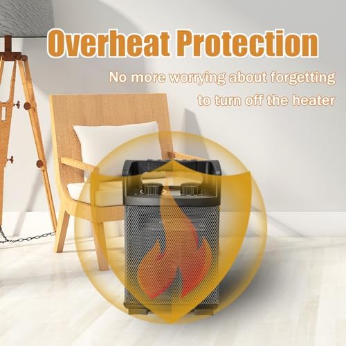 HiCFM 1500W Electric Space Heater with Thermostat Control and Fan Only Option