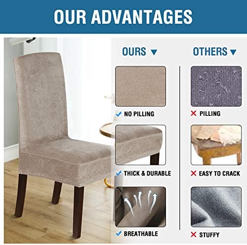 HVERSAILTEX Velvet Dining Chair Covers Set of 4