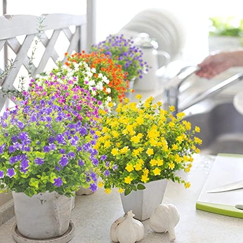 20 Pieces UV Resistant Artificial Boxwood Flowers for Outdoor Hanging Gardens
