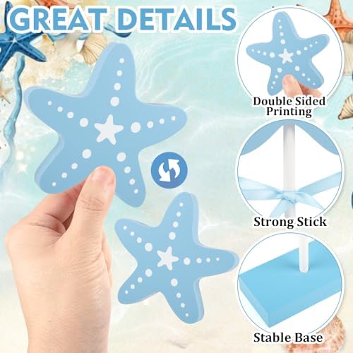 3 Pcs Summer Tiered Tray Decorations Set Starfish