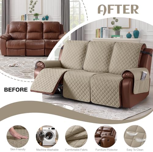 KinCam Waterproof Recliner Sofa Cover for 3 Seat