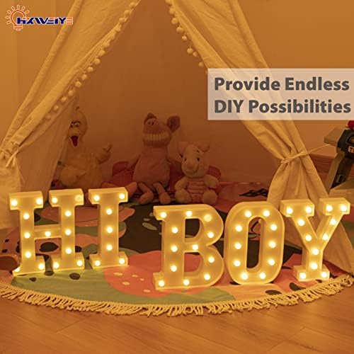 HXWEIYE Light Up Letters LED Marquee Sign 26 Alphabet 10 Number