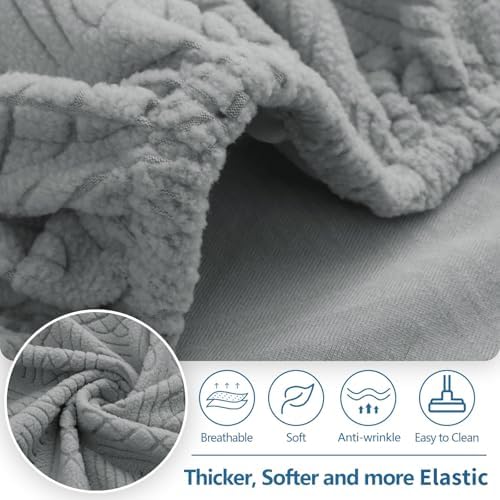 Hyha 3PC Sofa Slipcover Covers for Pets and Kids Washable Stretchable Grey