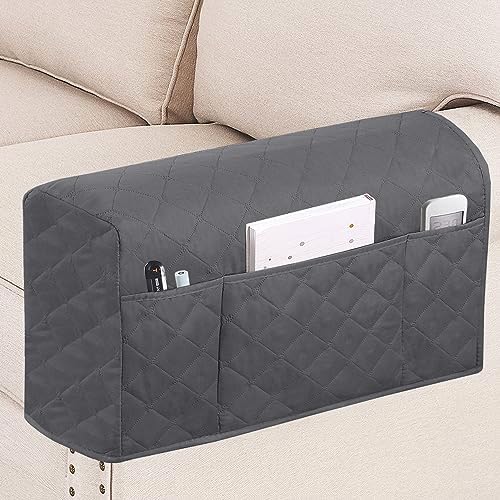 Turquoize 2 Pack Waterproof Armrest Covers for Chairs and Sofas Gray