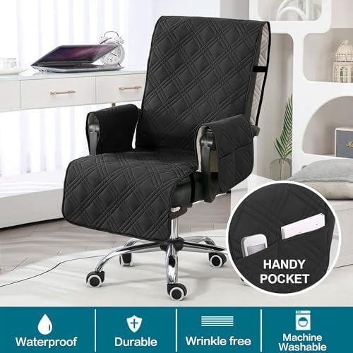 Turquoize Waterproof Office Chair Cover with Armrests