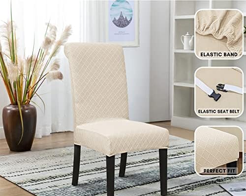 SPRINGRICO 6 Pack Dining Chair Covers with Seat Belt