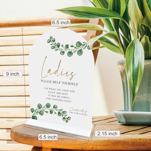 Acrylic Wedding Bathroom Favors Sign Set 65x9 Inch