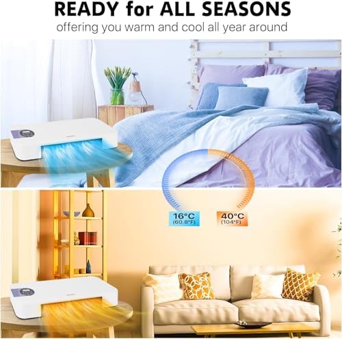 1500W PTC Ceramic Wall Heater with Remote Control and Timer
