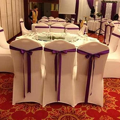 Yahpetes White Polyester Spandex Dining Chair Cover