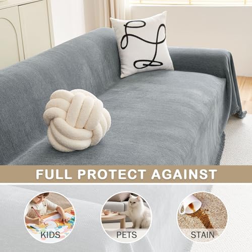 hyha Boho Sofa Cover for Dogs Grey 71x118 Inch