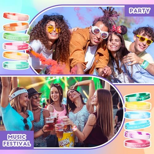 Motivational Animal Silicone Bracelets 12 Styles 24 Pieces