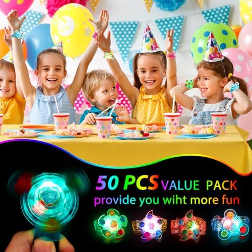 30PCS LED Spinner Bracelets for Kids 4-12