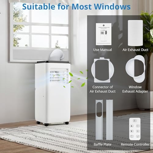 10000 BTU Portable AC with Dehumidifier Fan and Window Kit
