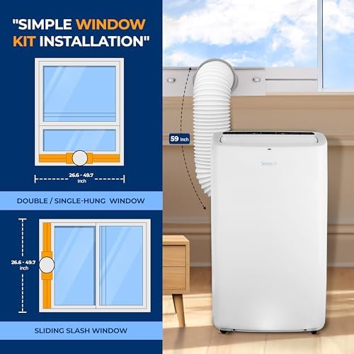 SereneLife 14000 BTU Portable AC with Dehumidifier and Fan