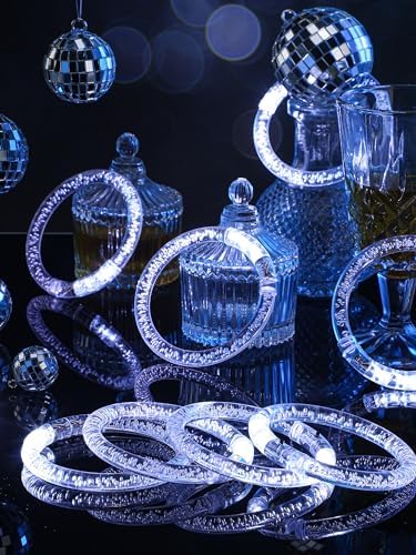 Rtteri 100 Pcs LED Light Up Bracelets Bulk Party Favors