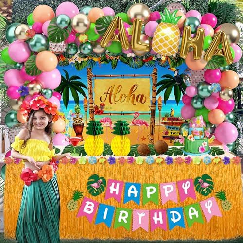 Hawaiian Luau Party Decor 169 Pcs Tropical Set
