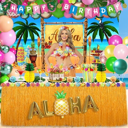 Hawaiian Luau Party Decor 169 Pcs Tropical Set