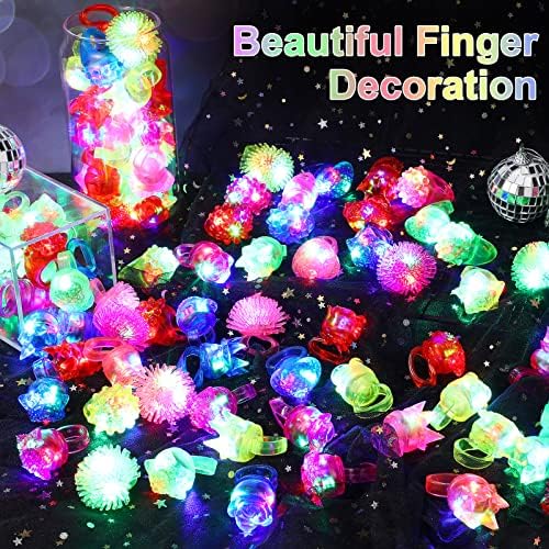 Vinsot 252 Pcs LED Glow in the Dark Ring Party Favors