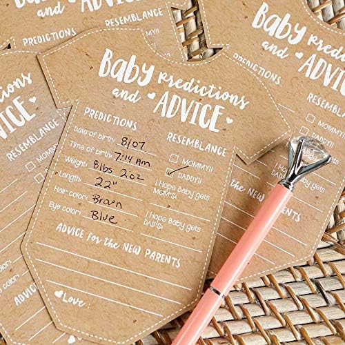 Kate Aspen Baby Prediction Advice Cards - 50 Count Onesie Shaped Set