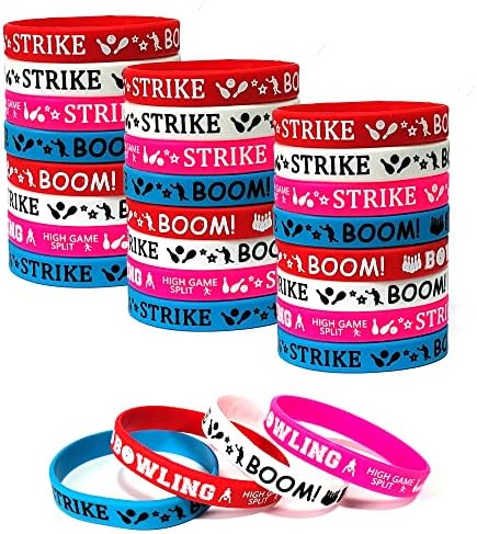 Oringaga 24PCS Bowling Silicone Wristbands for Parties 1