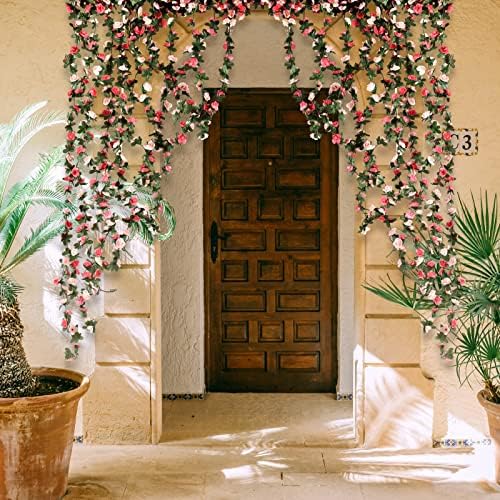 BLEUM CADE 16Pcs Artificial Rose Vines Garland