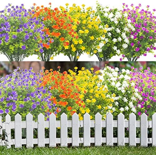 20 Pieces UV Resistant Artificial Boxwood Flowers for Outdoor Hanging Gardens