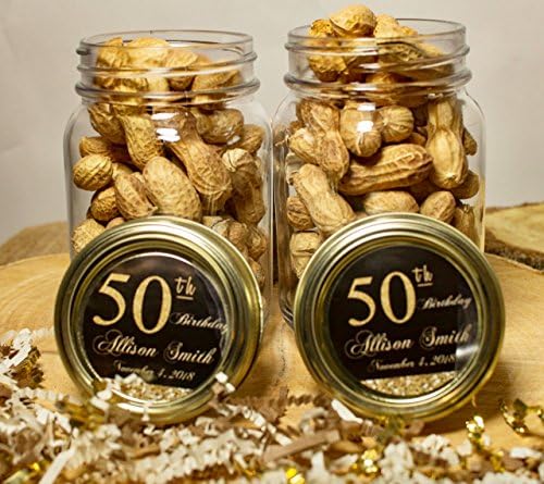 Gold Confetti on White 2 Inch Party Favor Labels