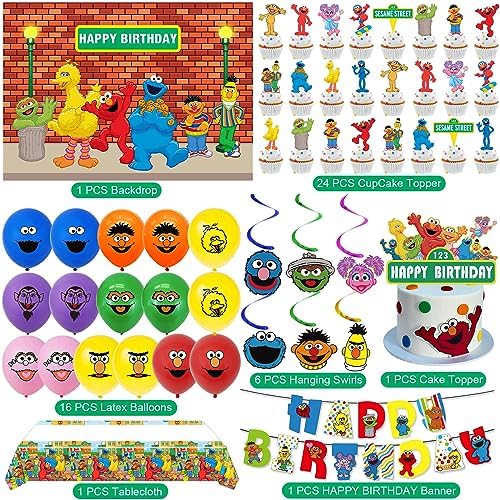 Sesame Friends Street Birthday Party Decor Kit