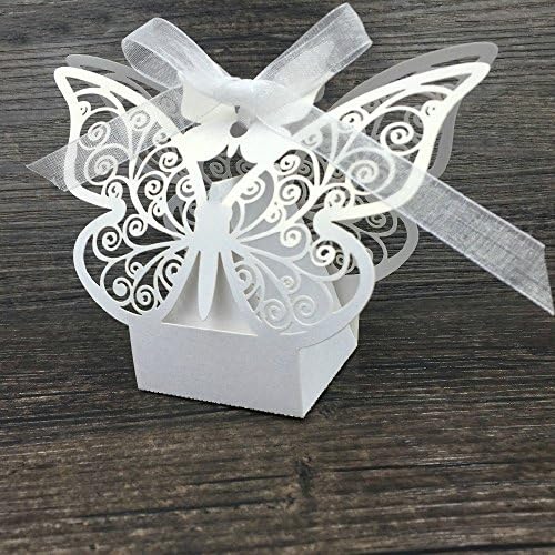 Zorpia 50pcs Laser Cut Butterfly Gift Box Wedding Favor