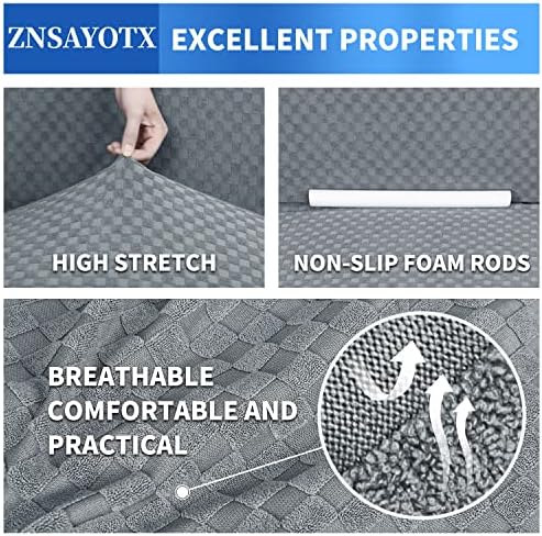 ZNSAYOTX Jacquard Chair Slipcover - High Stretch Anti-Slip Pet Friendly