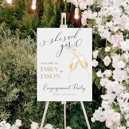 Boho Engagement Welcome Sign with Double-Sided Printing