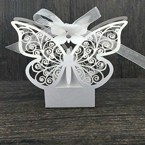 Zorpia 50pcs Laser Cut Butterfly Gift Box Wedding Favor