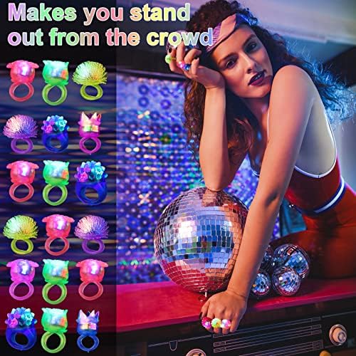 Vinsot 252 Pcs LED Glow in the Dark Ring Party Favors