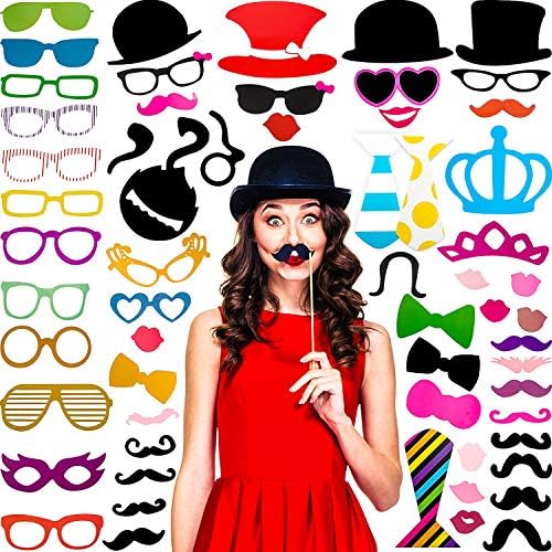 Gejoy 60 Piece Photo Booth Props DIY Kit